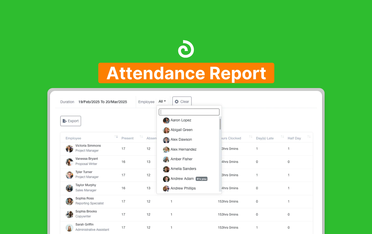 Olqan Documentations - Attendance Report