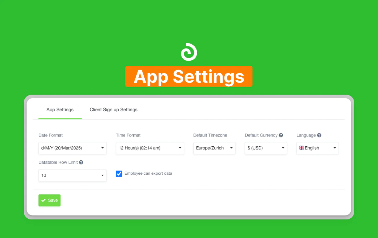 App Settings