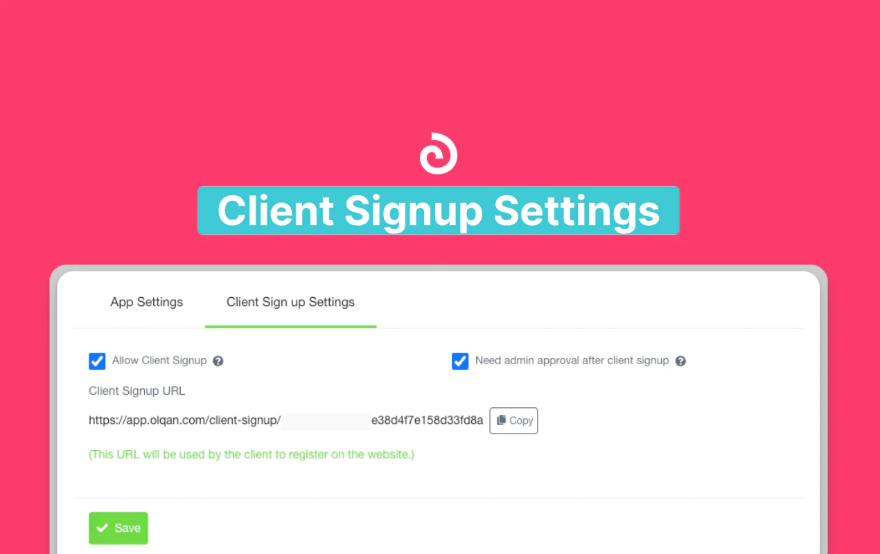 Client Signup Settings