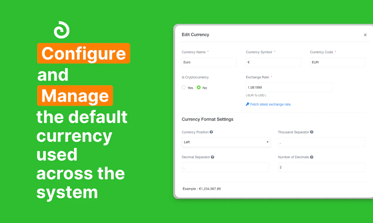 Currency Settings