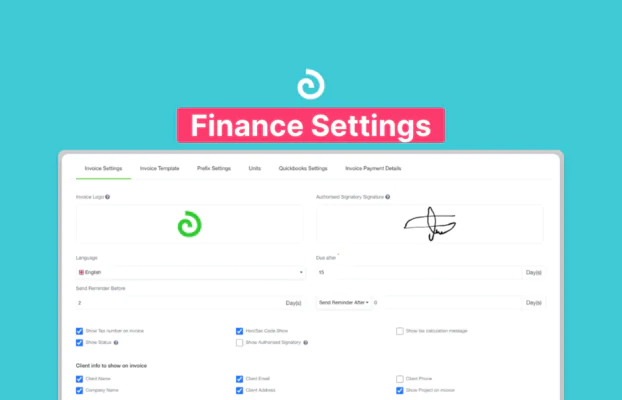 Finance Settings