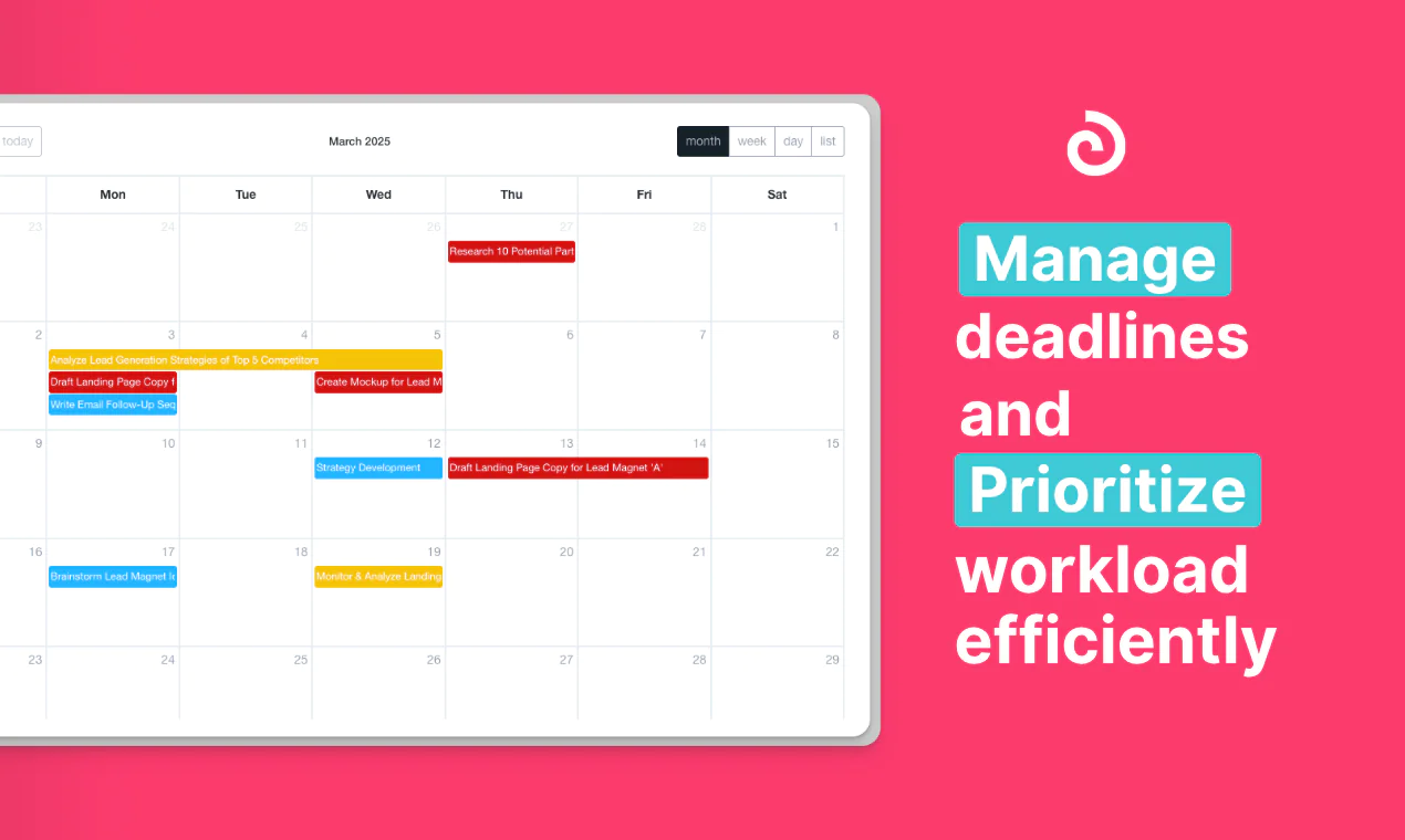 Task Calendar Views