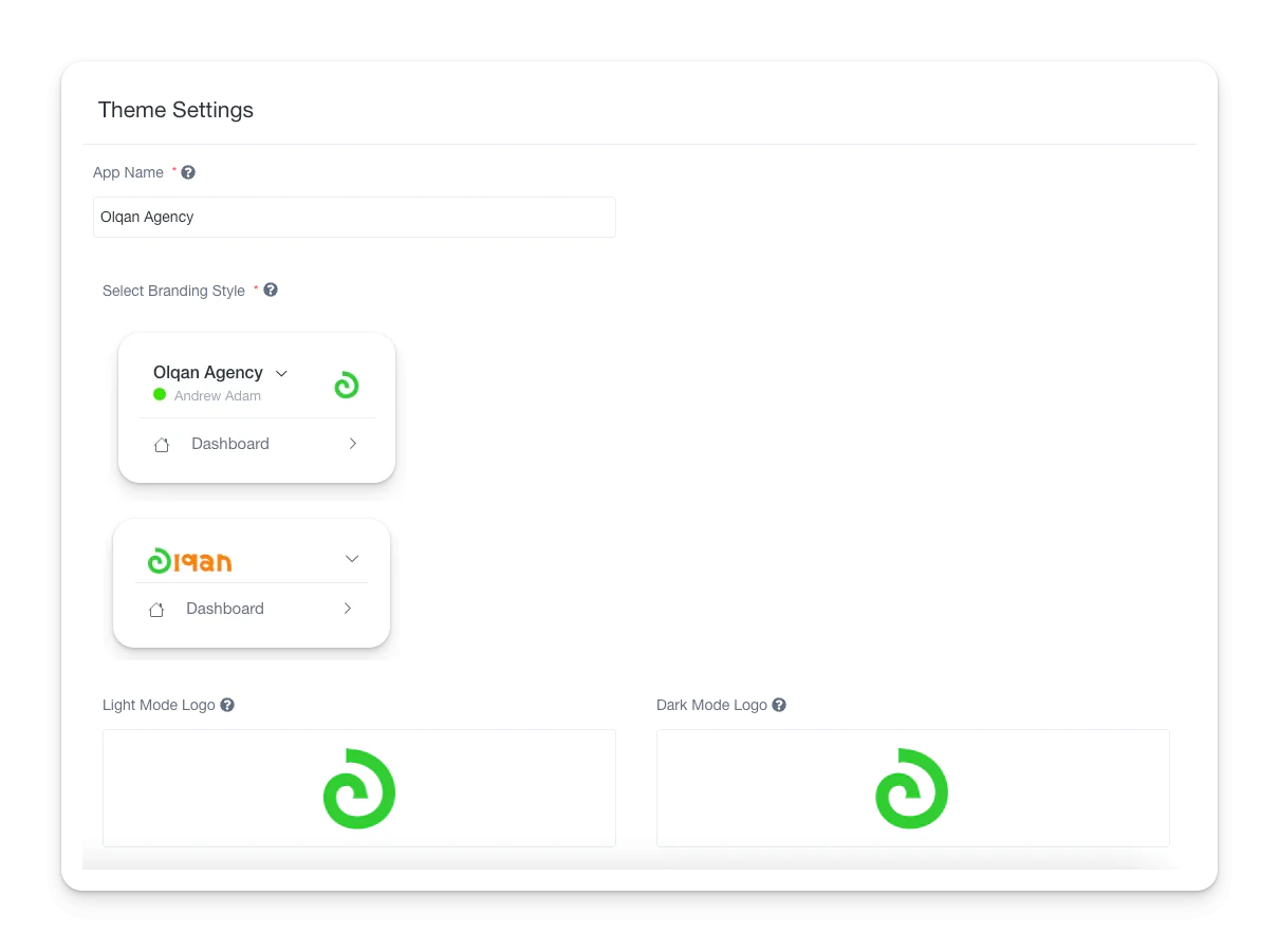 Theme settings