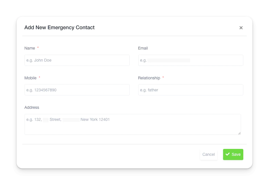 add emergency contact